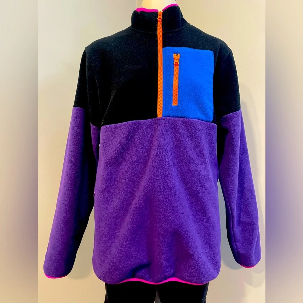 Linus Tech Tips Retro Polar color block zip fleece size small throwback - Picture 1 of 11
